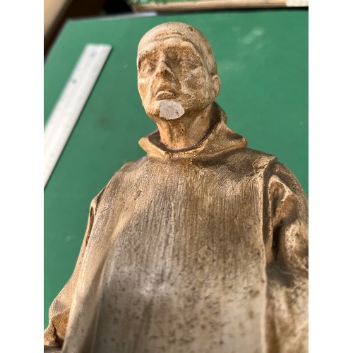 56 - Antique Chalk monk figure. [As found in areas] [Will not post]