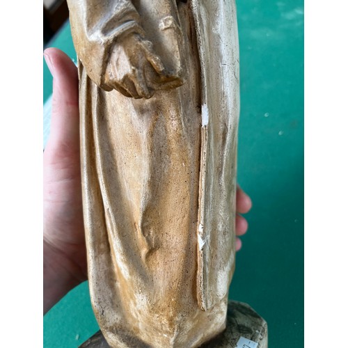 56 - Antique Chalk monk figure. [As found in areas] [Will not post]