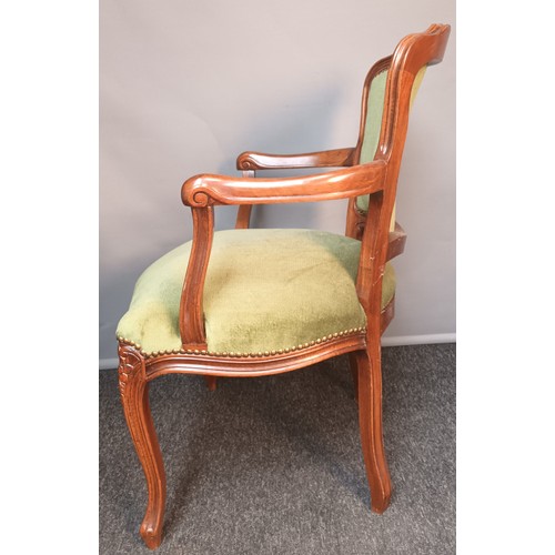 803 - Contemporary green material arm chair