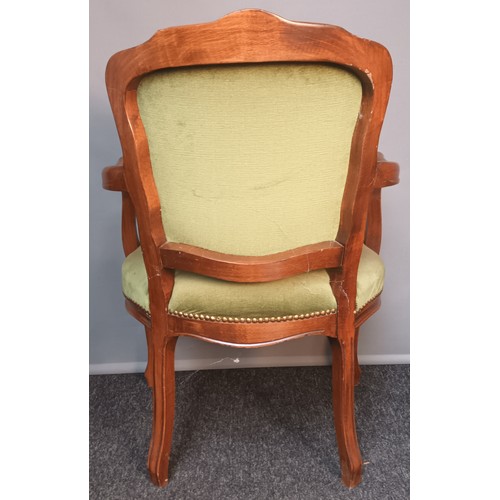 803 - Contemporary green material arm chair