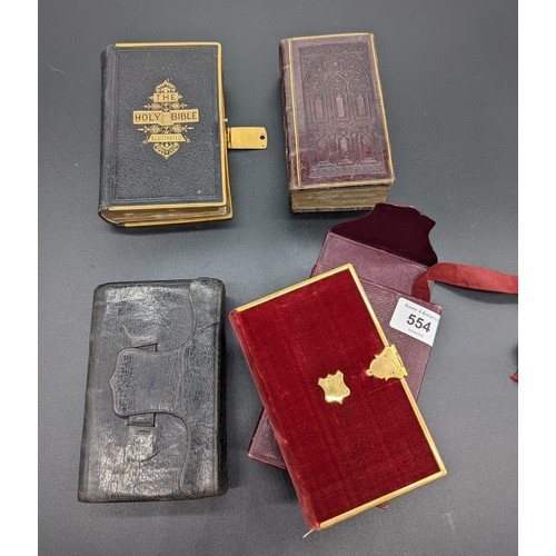 554 - Lot of four 19th century antique bibles (4)