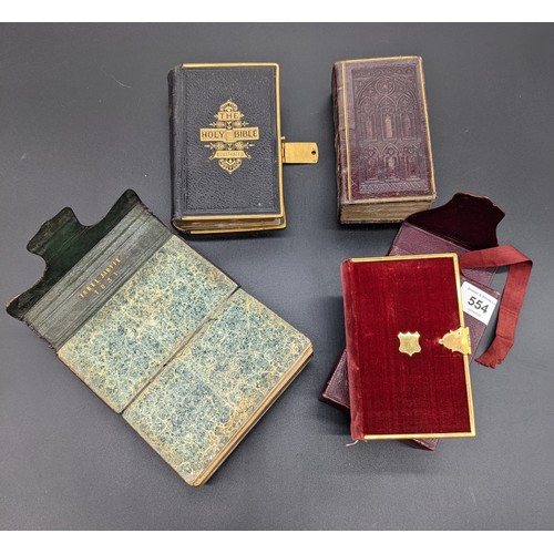 554 - Lot of four 19th century antique bibles (4)