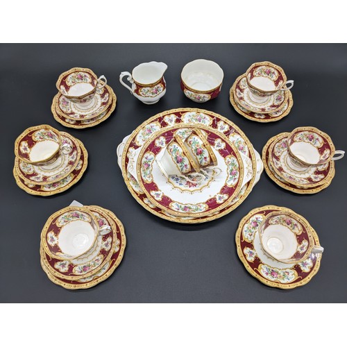 722 - 23 piece Royal Albert bone china 'Lady Hamilton' tea set