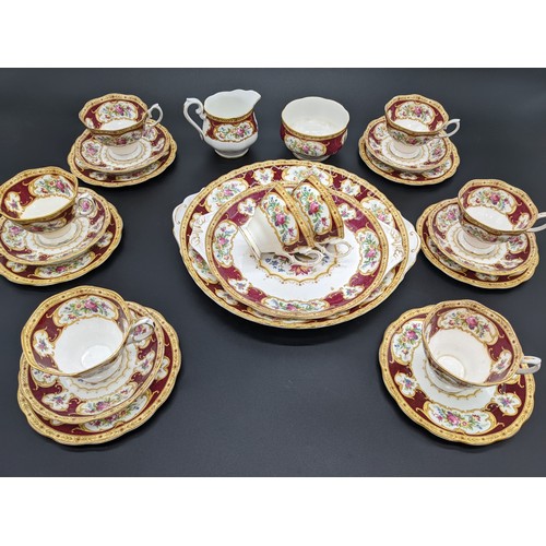 722 - 23 piece Royal Albert bone china 'Lady Hamilton' tea set