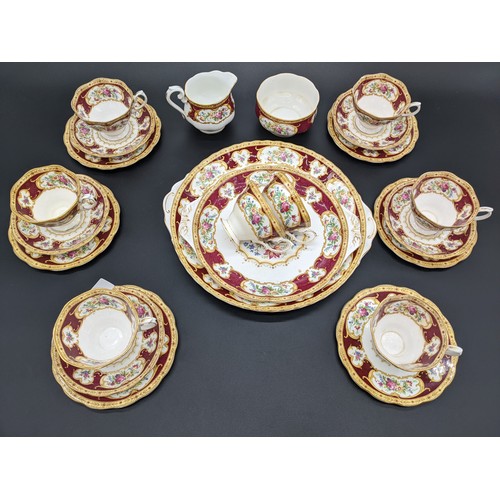 722 - 23 piece Royal Albert bone china 'Lady Hamilton' tea set