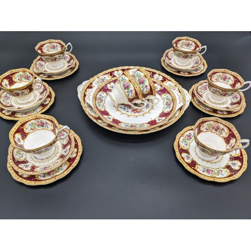 722 - 23 piece Royal Albert bone china 'Lady Hamilton' tea set