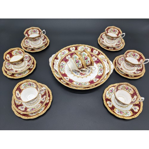 722 - 23 piece Royal Albert bone china 'Lady Hamilton' tea set