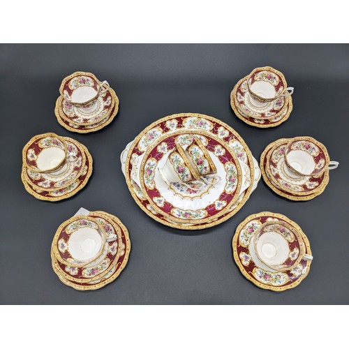 722 - 23 piece Royal Albert bone china 'Lady Hamilton' tea set