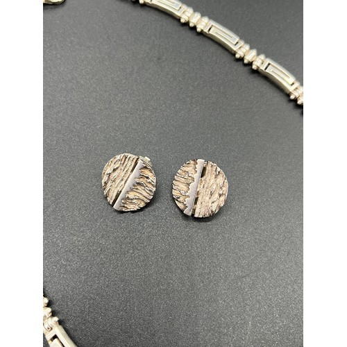 522 - 950 silver wire effect bracelet set with gold tones, Danish silver clip on earrings, 925 silver orna... 