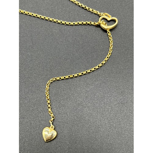 533 - 14ct yellow gold belcher chain with heart shaped fastener. [77cm in length] [5.58grams] [Will post]