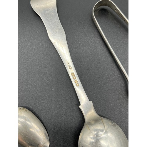 548 - Collection of silver marked flatwares includes Chinese silver tea spoon and napkin ring. [134grams]