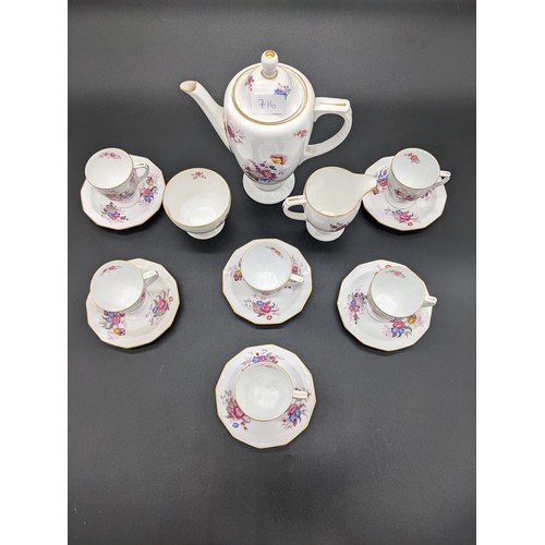 716 - Fifteen piece Copeland Spode tea set with teapot and sugar and cream