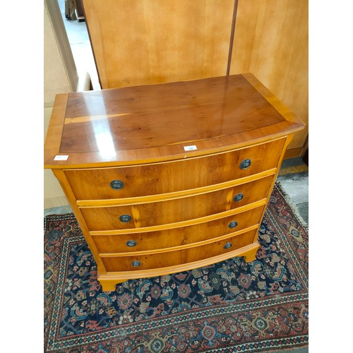 141 - Yew Wood Four Drawer Chest.