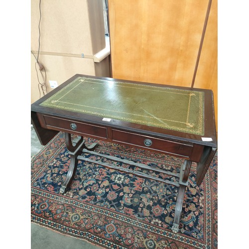 139 - Mahogany Leather top Sofa Table.