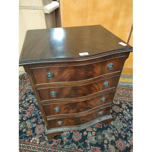 136 - Mahogany 4 drawer bow front bed chest.