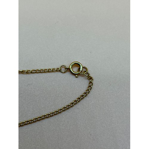10 - 9ct gold necklace together with 9ct gold cuff link. [3.20grams] [Will post]
