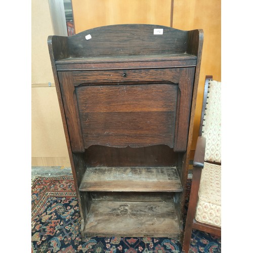 172 - 19th century ladies slim line Writing bureau / bookcase together with 1930s 40s armchair.