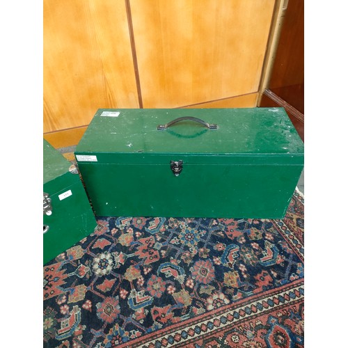 171 - 2 vintage pet transporter trunks with cages.