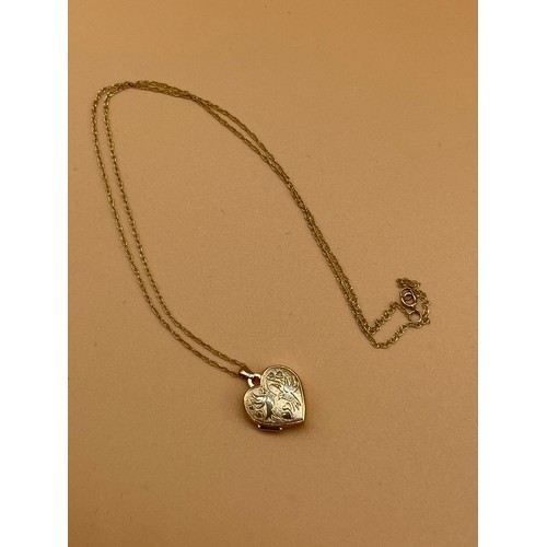 42 - 9ct gold locket with 9ct gold chain. [1.74grams] [Will post]
