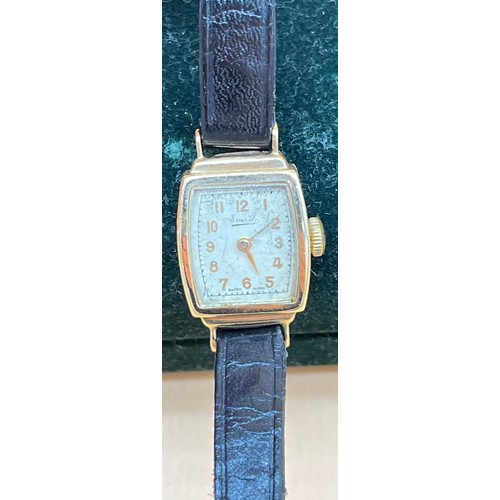 49 - Vintage ladies cocktail watch, 9ct gold cased. [Non runner] [Will post]