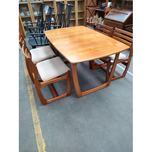 208 - Danish range portwood england limited  Teak Dining Table with Butterfly Leaf and 4 matching Dining C... 