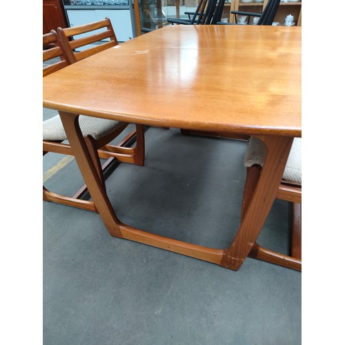 208 - Danish range portwood england limited  Teak Dining Table with Butterfly Leaf and 4 matching Dining C... 