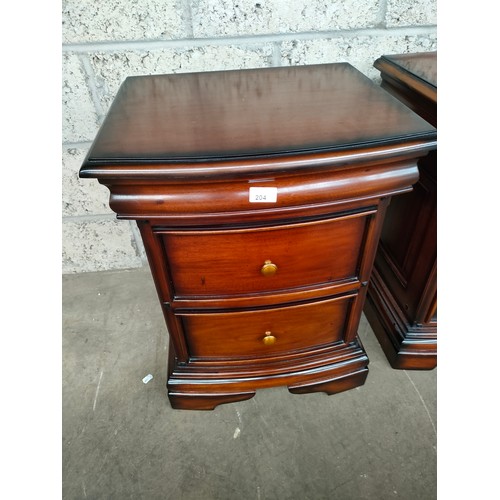 204 - Pair of Antoinette French Sleigh bed side cabinets.