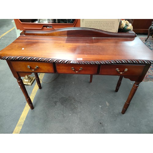 228 - Reproduction knee hole 3 drawer desk/ console