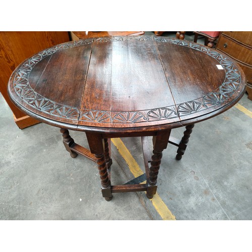 219 - 19th century arts and crafts drop leaf table.