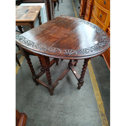 219 - 19th century arts and crafts drop leaf table.