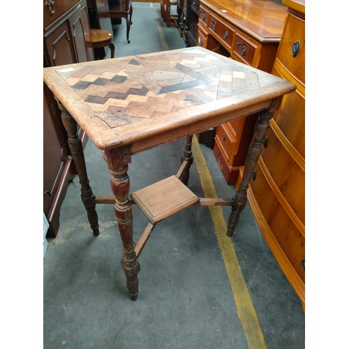 218 - 19th century arts and crafts 2 tier window table.