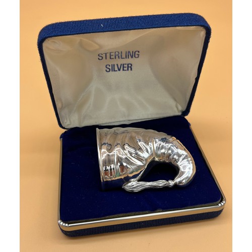 545 - Sheffield silver Wee Willy Winkie hat candle snuffer. [6.5cm in length] [58grams] Comes with box.