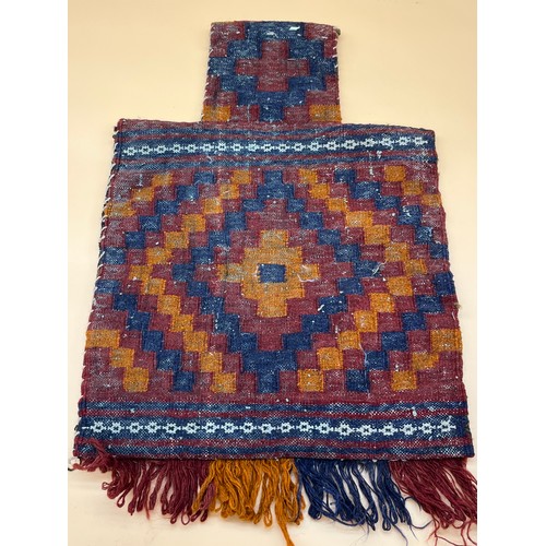 910 - Antique hand-woven Indian/ Persian carrier bag.