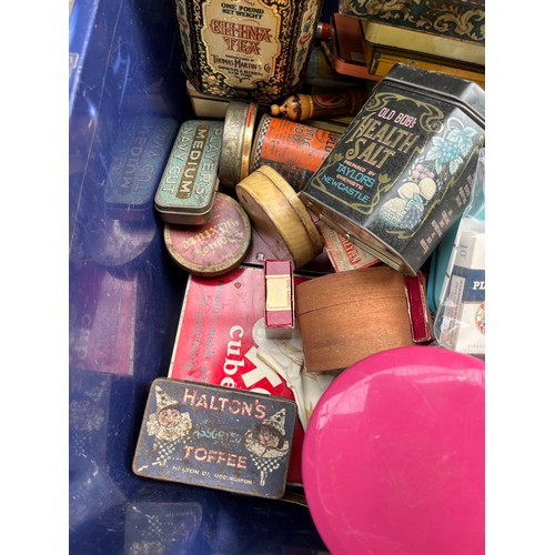 210A - Box of collectable advertising tins.