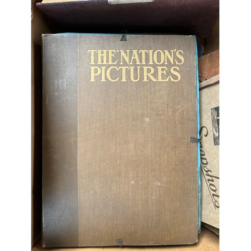 216A - Box of antique and vintage photograph albums, Includes Valentine & Sons Photograph album.