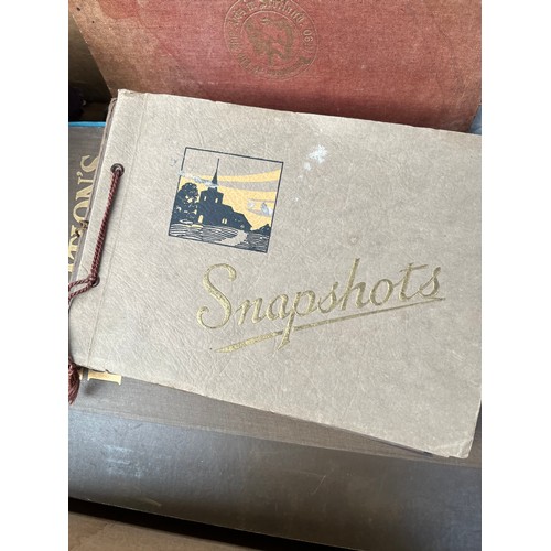 216A - Box of antique and vintage photograph albums, Includes Valentine & Sons Photograph album.