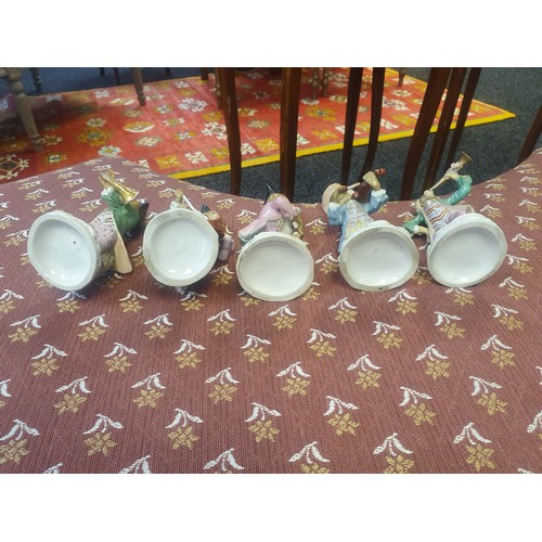 904 - Antique 11-piece German Porcelain Monkey Band, possibly Meissen, [As Found in areas]