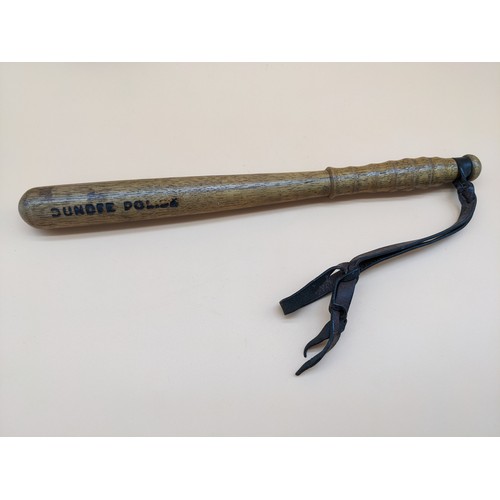 61 - Mixed lot; wooden Police baton [Dundee Police], Car badge [Civil Service Motoring Association] & WW2... 