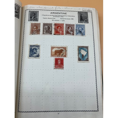 63 - The Triumph stamp album containing a large quantity of stamps from around the world. [Will post]