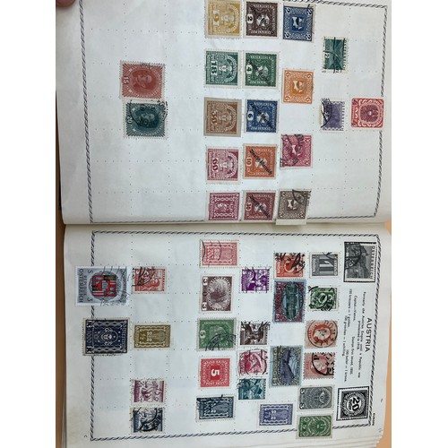 63 - The Triumph stamp album containing a large quantity of stamps from around the world. [Will post]