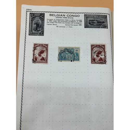 63 - The Triumph stamp album containing a large quantity of stamps from around the world. [Will post]