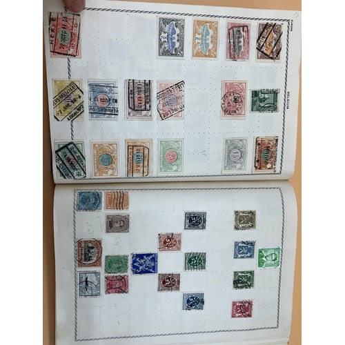 63 - The Triumph stamp album containing a large quantity of stamps from around the world. [Will post]