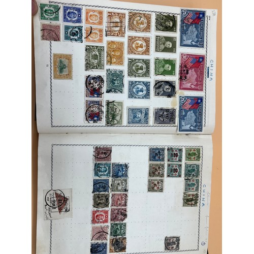 63 - The Triumph stamp album containing a large quantity of stamps from around the world. [Will post]