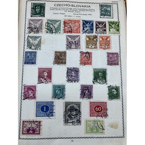 63 - The Triumph stamp album containing a large quantity of stamps from around the world. [Will post]