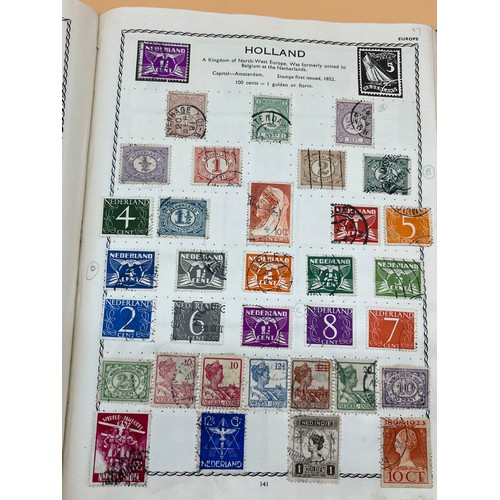 63 - The Triumph stamp album containing a large quantity of stamps from around the world. [Will post]