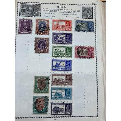 63 - The Triumph stamp album containing a large quantity of stamps from around the world. [Will post]