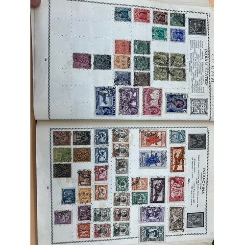 63 - The Triumph stamp album containing a large quantity of stamps from around the world. [Will post]