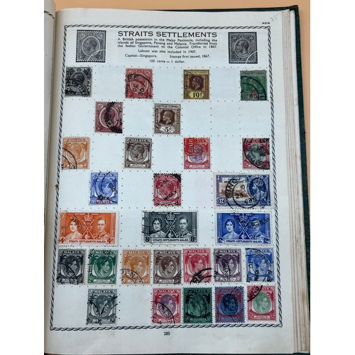 63 - The Triumph stamp album containing a large quantity of stamps from around the world. [Will post]