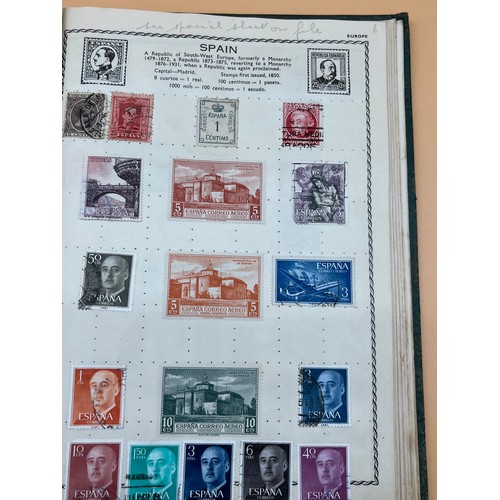 63 - The Triumph stamp album containing a large quantity of stamps from around the world. [Will post]