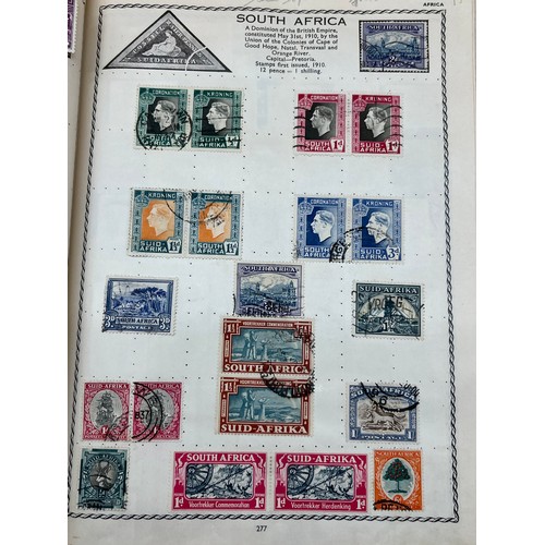 63 - The Triumph stamp album containing a large quantity of stamps from around the world. [Will post]